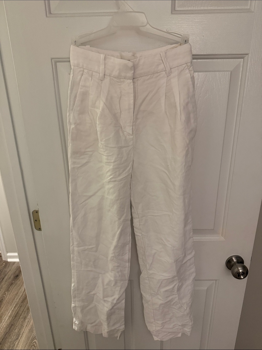 Wilfred White Wide-Leg Pleated Trousers